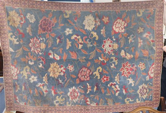 An Italian chain stitch floral rug / hanging